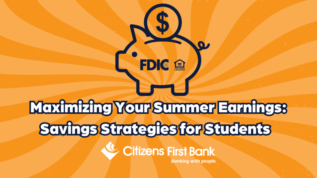 Summer job savings in a piggy bank.